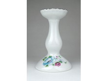 Régi hibátlan állapotú fehér virágdíszes porcelán gyertyatartó 14 cm