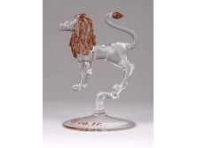 Kisméretű fújt üveg állat oroszlán 7.5 cm