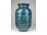 Kékeszöld mázas reto öblös kerámia váza 21 cm