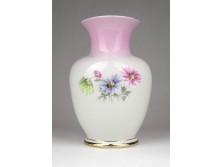 Hollóházi rózsaszín porcelán váza 14.5 cm