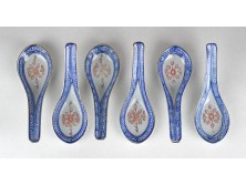 Régi kínai porcelán leveses kanálkészlet 6 darab