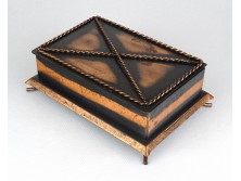 Cigarettakínáló bronzírozott fém doboz 5.5 x 11.5 x 16.5 cm