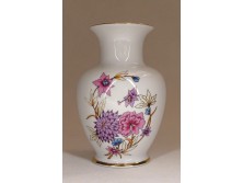 Régi virágos Hollóházi porcelán váza 15 cm