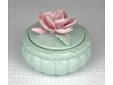 Antik zöld nápolyi porcelán bonbonier