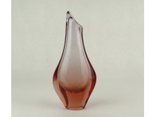 Muránói jellegű fújt üveg díszváza 24 cm