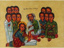 Nagycsütörtök Jézus megmossa a tanítványok lábát 28 x 38 cm