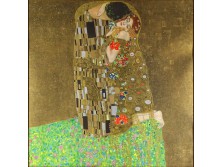Gustav Klimt : "A csók" keretezett plakát 73 x 73 cm