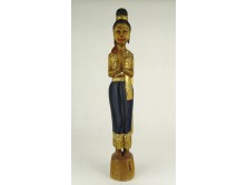 Nagyméretű faragott thai nő szobor 50.5 cm