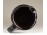 Fekete mázas festett virágmintás cserép kancsó 19 cm