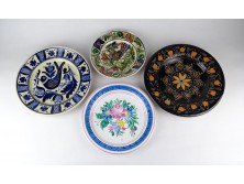 Régi óbányai korondi jelzett porcelán kerámia tányér csomag 4 darab