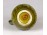 Jelzett zöld mázas virágmintás kerámia bokály 12.5 cm
