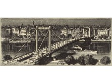 XX. századi magyar grafikus : Erzsébet híd 1964 rézkarc