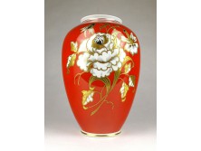 Schaubach Kunst virágos porcelán váza 23 cm