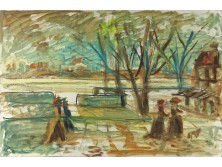 XX. századi magyar festő : Duna-parti séta