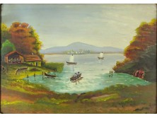 XX. századi magyar festő : Csónakház