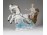 Jelzett lovasszobor nővel orosz porcelán szobor 29.5 cm