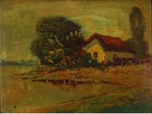 XX. századi magyar festő : Vízparti tanya