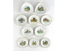 Régi kisméretű jelzett porcelán tányér csomag 10 darab