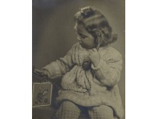 Régi keretezett gyermek fotográfia 27.5 x 20.5 cm