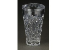 Vastagfalú gyönyörű csiszolt üveg váza 15.5 cm