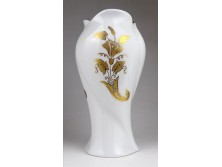 Aranyozott virágmintás Apulum porcelán váza 18.5 cm