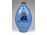 Régi kék mázas kerámia pálinkás butella 18 cm