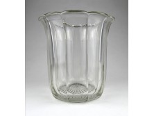 Régi art deco fodros szélű üveg váza kaspó