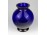 Régi aranyozott kék színű parádi jellegű üveg váza gömbváza