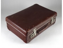 Antik kisméretű bőrönd koffer vulcanfiber