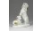 Régi pitiző porcelán kutya mama és kiskutyája porcelán szobor 8 cm