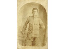 Antik fotográfia katona fotó katonatiszt vizitkártya VÁMOS BUDAPEST