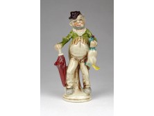 Férfi libával német porcelán szobor