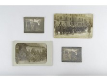 Antik I. világháborús katonai fotográfia csoportkép 4 darab
