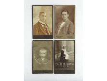 Antik vegyes kabinetfotó vizitkártya csomag 4 darab BRENNER SZEGED