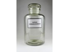Régi nagyméretű gyógyszertári patika üveg 31.5 cm NATRIUM HYDROGENCARBONICUM felirattal