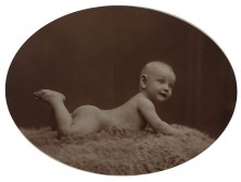 Régi csecsemő fotográfia S. WEITZMANN 9.5 x 13.5 cm