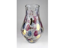 Különleges mid century üveg váza díszváza 26 cm