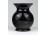Régi kisméretű kézi festett hal motívumos fekete üveg váza ibolyaváza
