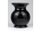 Régi kisméretű kézi festett hal motívumos fekete üveg váza ibolyaváza