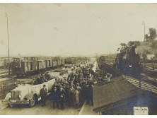 Antik vasúti gőzös fotó lokomotív fotográfia automobil 12 x 17 cm