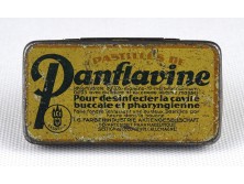 Antik gyógyszeres doboz PANFLAVINE pléhdoboz