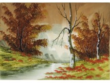 Magyar festő XX. század : Vízparti őszi táj