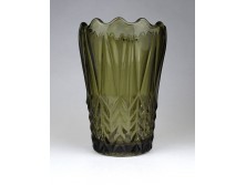 Retro fekete füstüveg üveg váza 15 cm