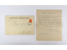 Dr. Bedő Albert miniszterelnökségi levele papírrégiség 1942