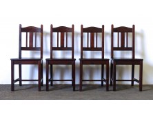 Barna színű fenyő támlás szék 4 darab