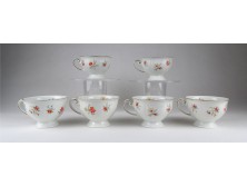 Régi virágmintás jelzett Bavaria porcelán teáscsésze 6 db