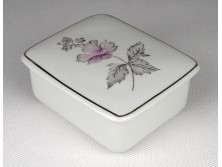 Régi virágdíszes Hollóházi porcelán bonbonier