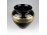 Régi aranyozott fekete üveg váza 13.5 cm