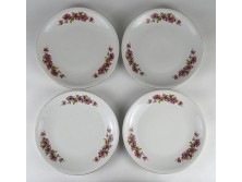 Régi virágdíszes Alföldi porcelán süteményes készlet 4 darab