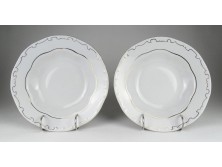 Aranyozott Zsolnay porcelán leveses tányér pár készlet pótlásnak 22.5 cm